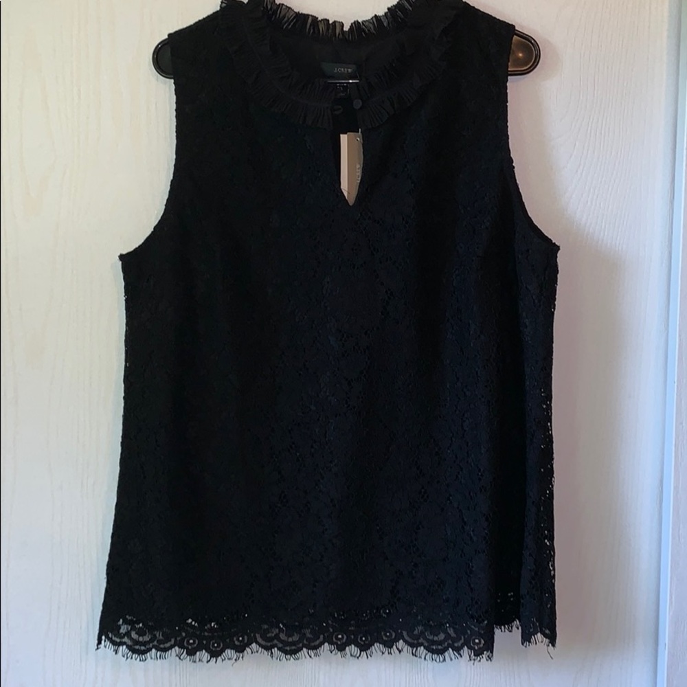 J Crew Lace Ruffle Neck TALL XL